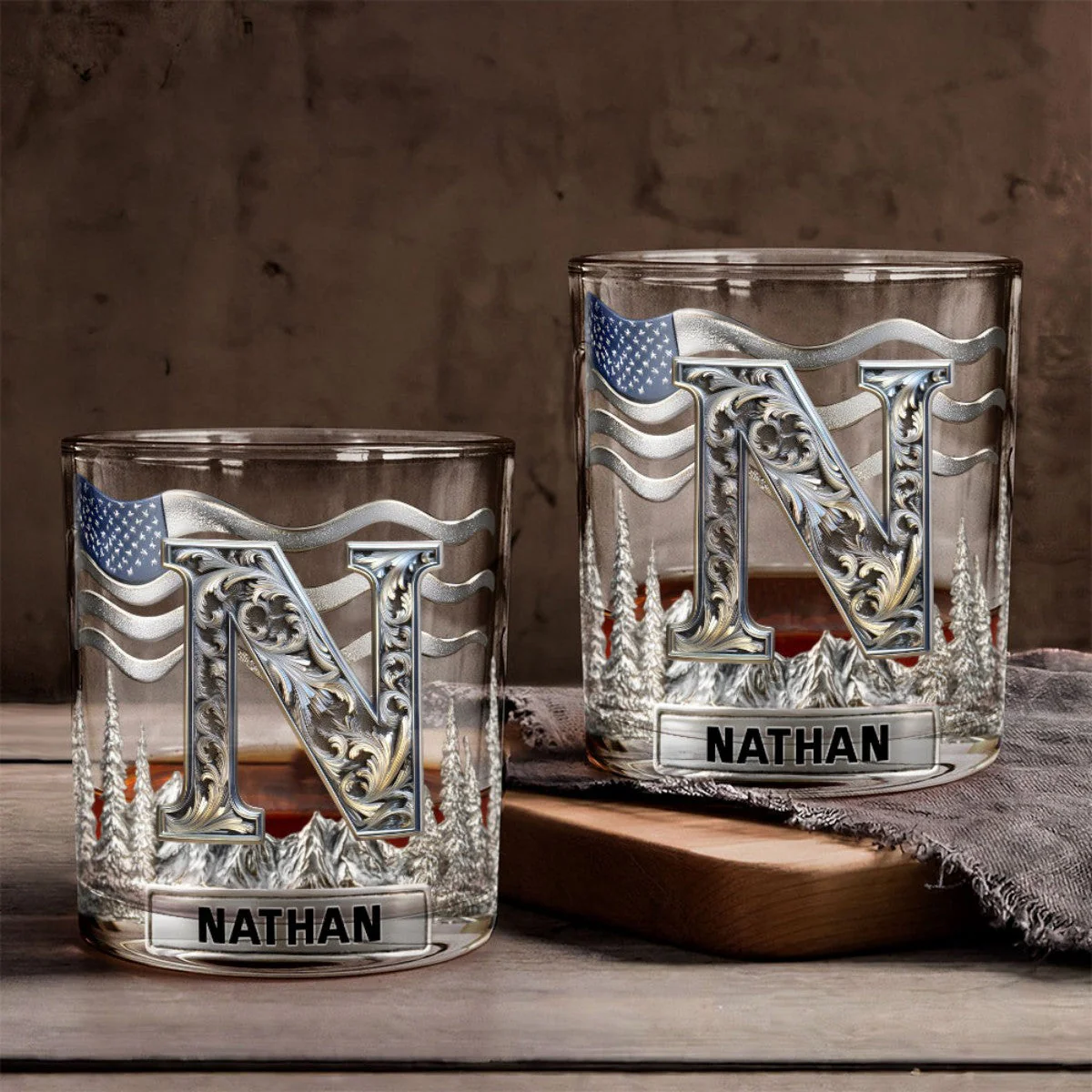 Alphabet Initial For Whiskey Lovers - Personalized Whiskey Glass - Image 6