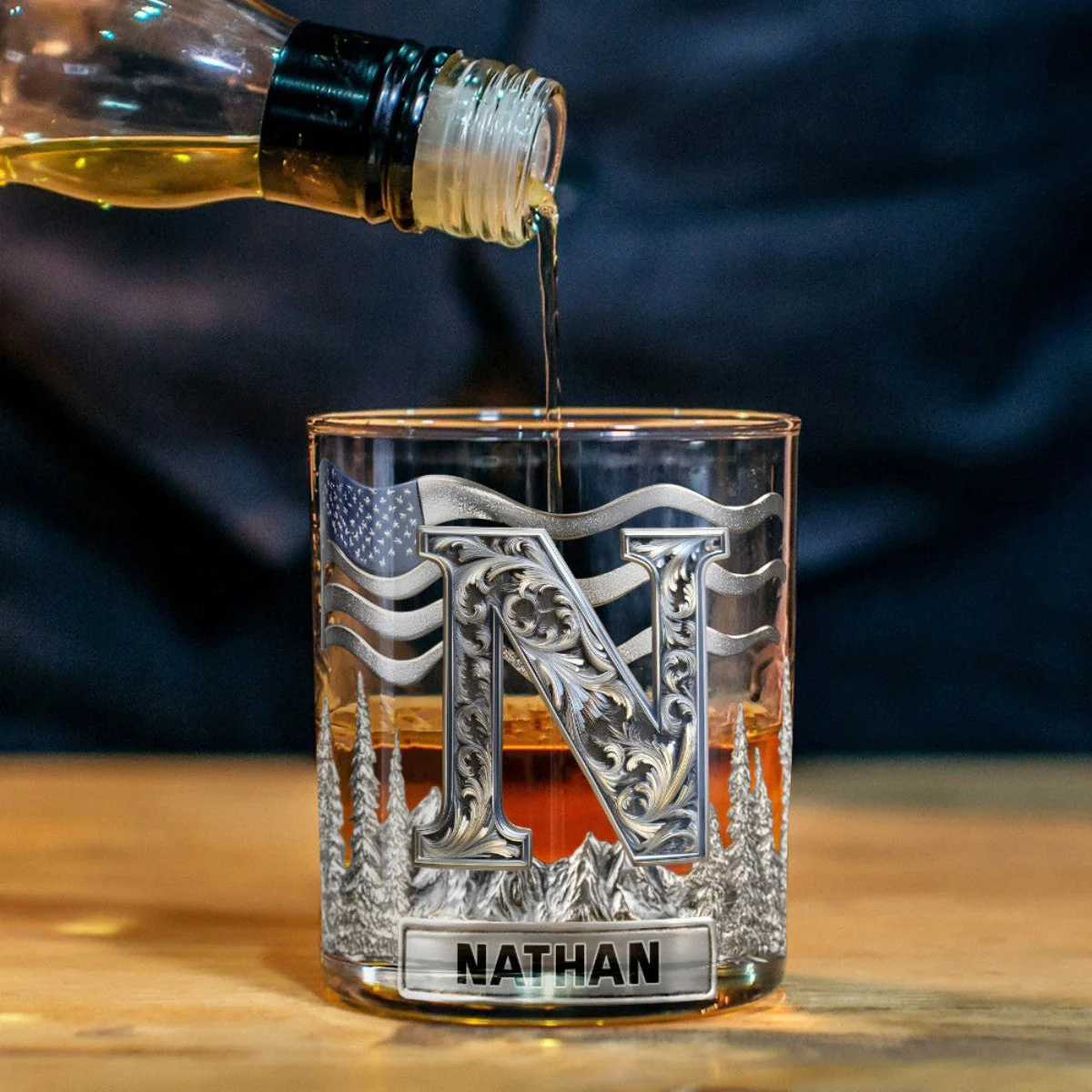 Alphabet Initial For Whiskey Lovers - Personalized Whiskey Glass - Image 7