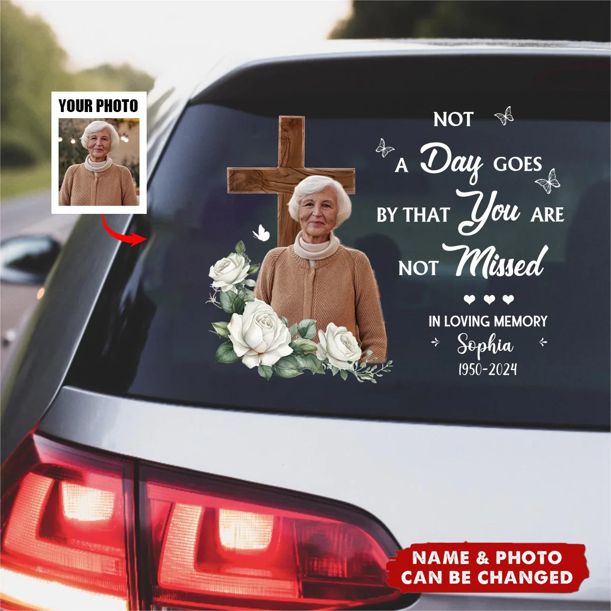Although We Are Apart Your Spirit Lives Within Me Personalized Memorial Decal/Sticker - Image 2