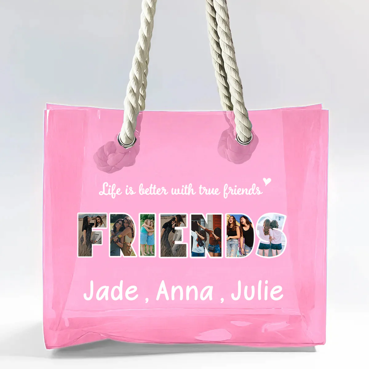 Always My Sister Forever My Friend Personalized Clear Beach Tote Bag - Image 9