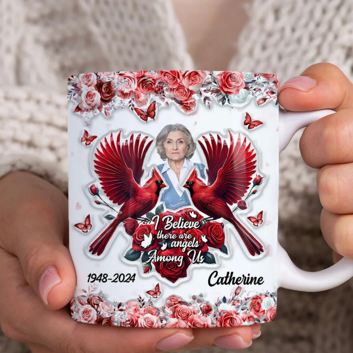 Always On My Mind Forever Cardinal Bird Personalized Memorial Mug - Image 2