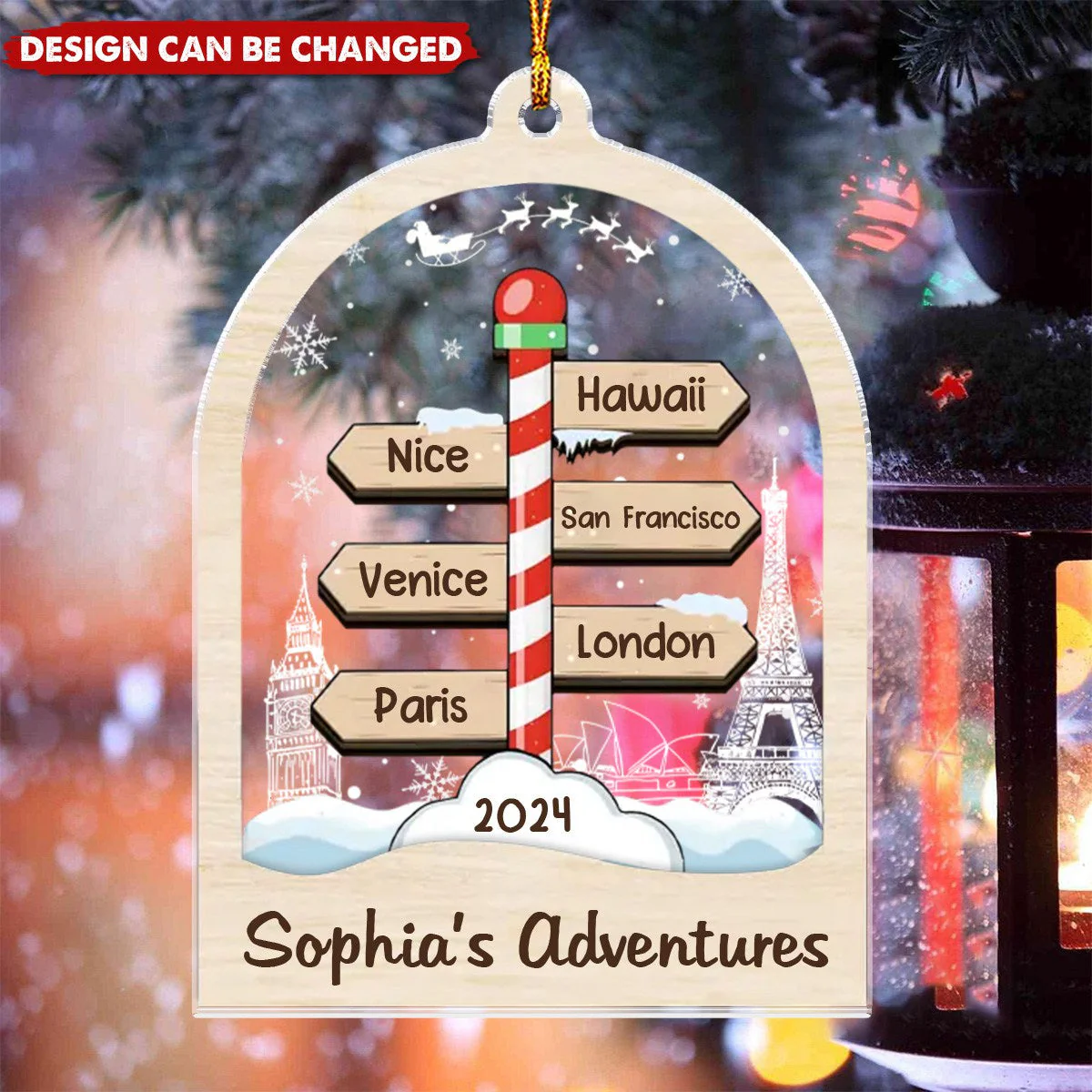 Always Say Yes To New Adventures - Travel Personalized Ornament - Image 5