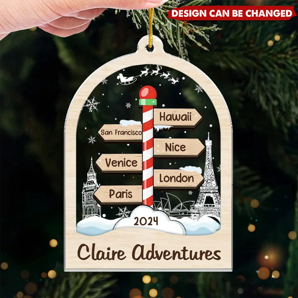 Always Say Yes To New Adventures - Travel Personalized Ornament - Image 6