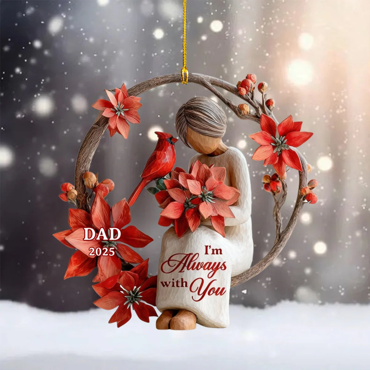 Always With You - Cardinal Memorial Personalized Acrylic Ornament