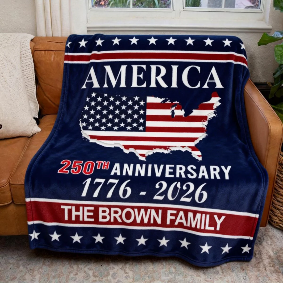America 250th Anniversary Blanket Personalized Family Name Blanket - Image 3