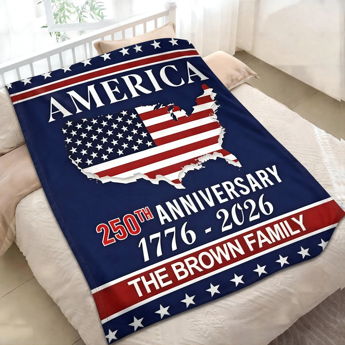 America 250th Anniversary Blanket Personalized Family Name Blanket - Image 4