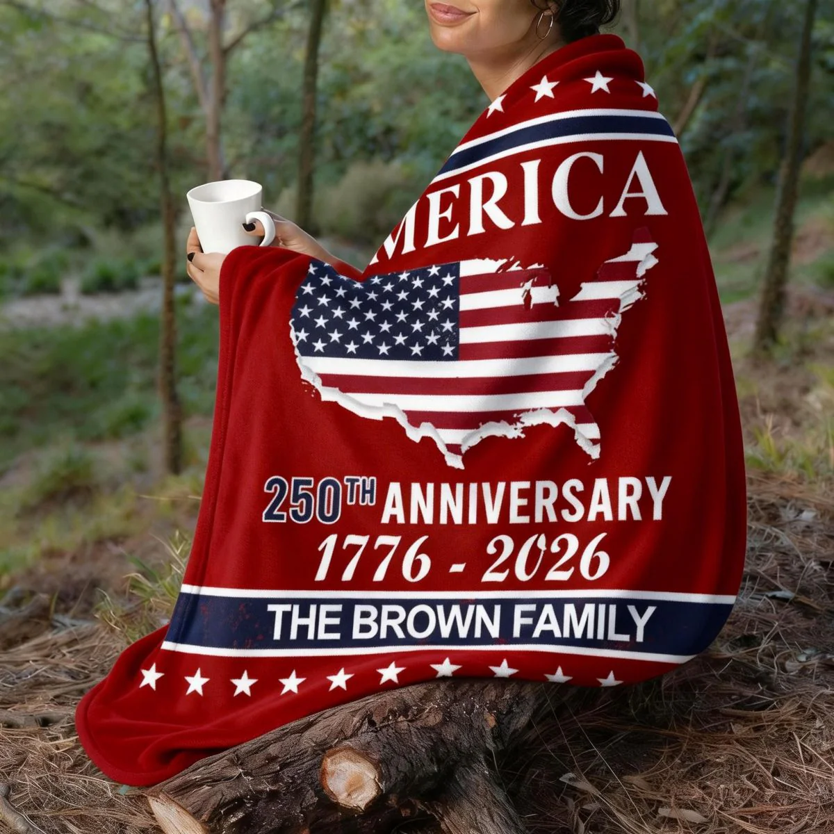 America 250th Anniversary Blanket Personalized Family Name Blanket - Image 5