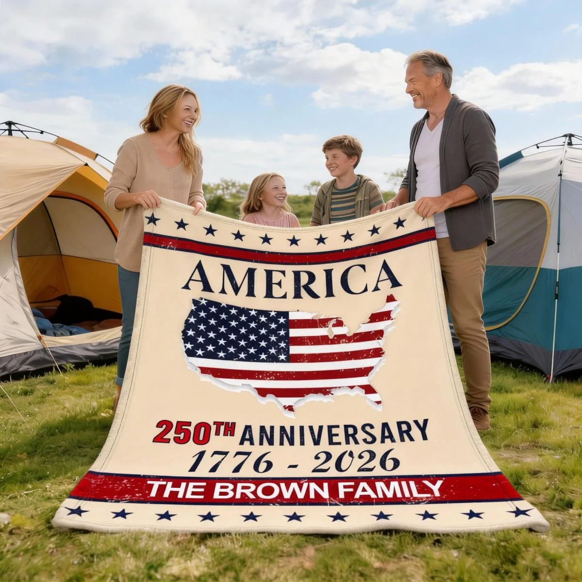 America 250th Anniversary Blanket Personalized Family Name Blanket - Image 7