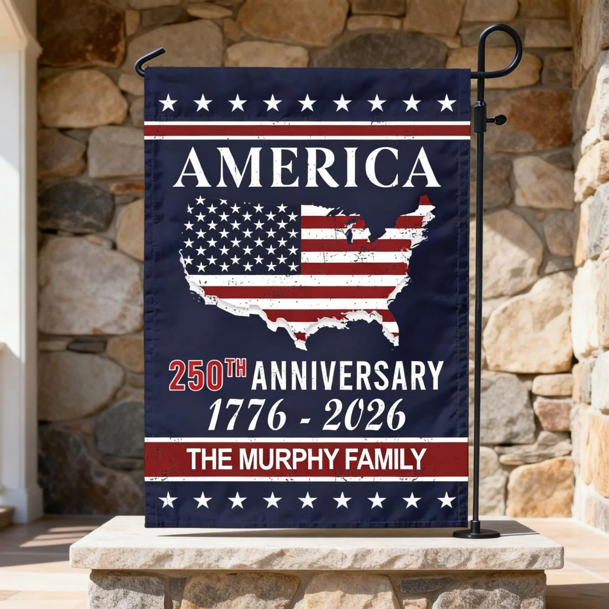 America 250th Anniversary Garden Flag Personalized Family Name - Image 5
