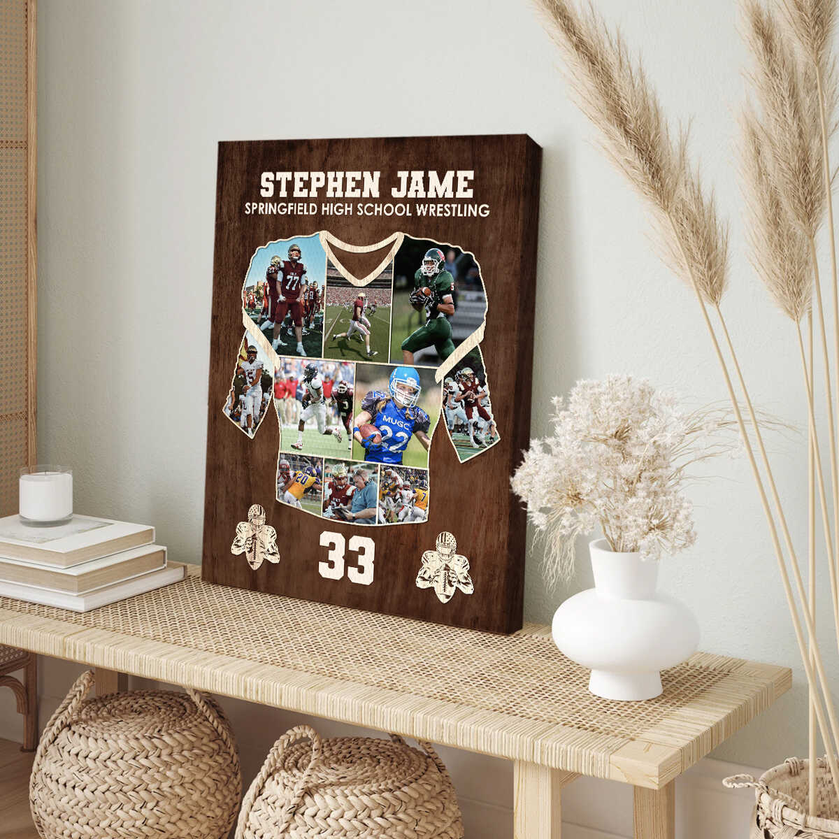 American Football Jersey Photos Collage Canvas Poster American Football Player Gift - Image 7