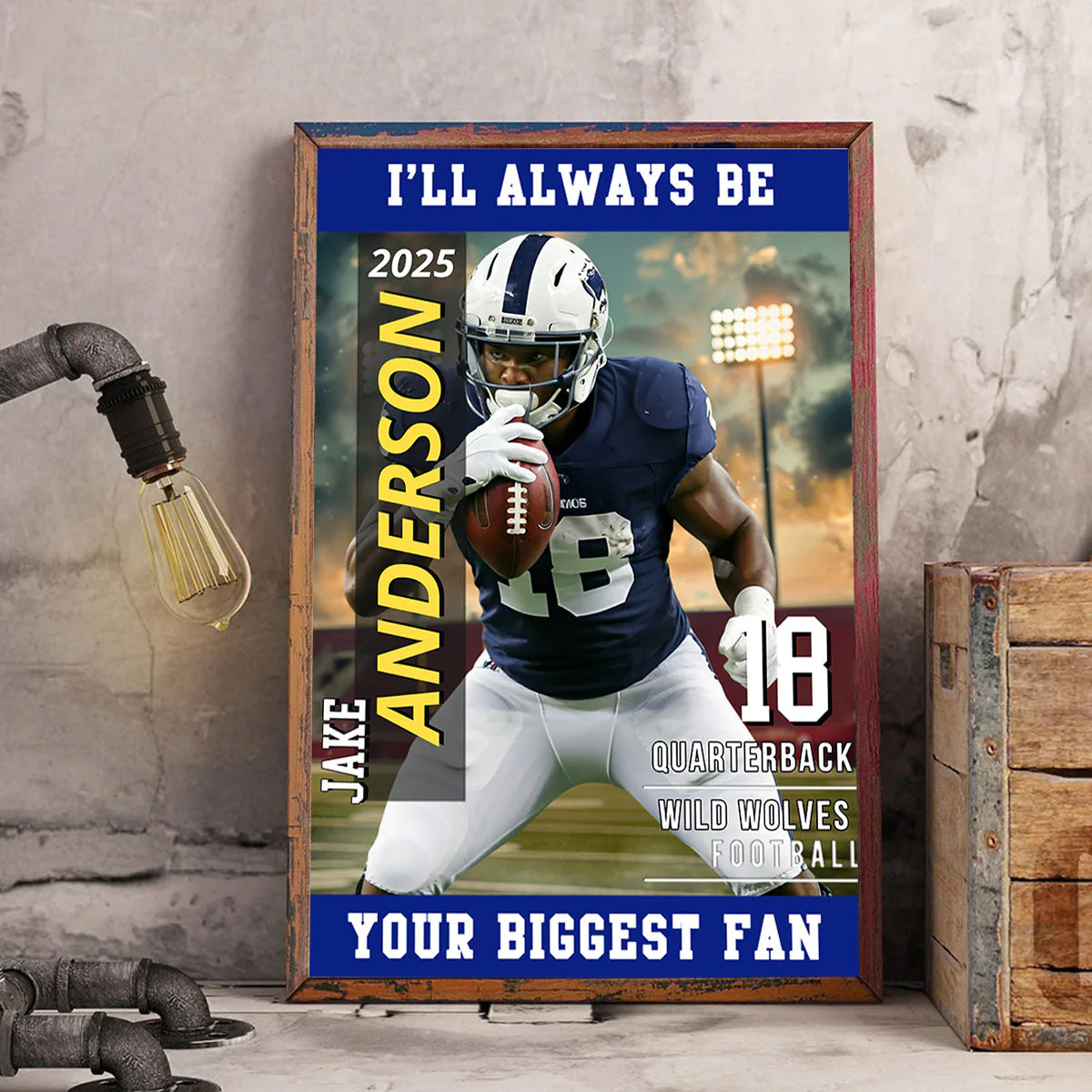American Football Photo Poster My Heart Is On That Field - Personalized Gift For Football Player - Image 7