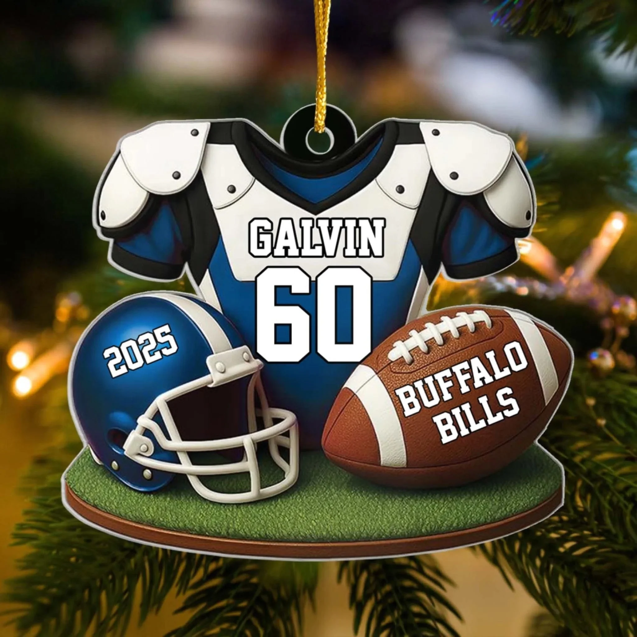 American Football Player Uniform - Personalized Acrylic Ornament, Gift For Football Player, Football Family Holiday Decor - Image 3