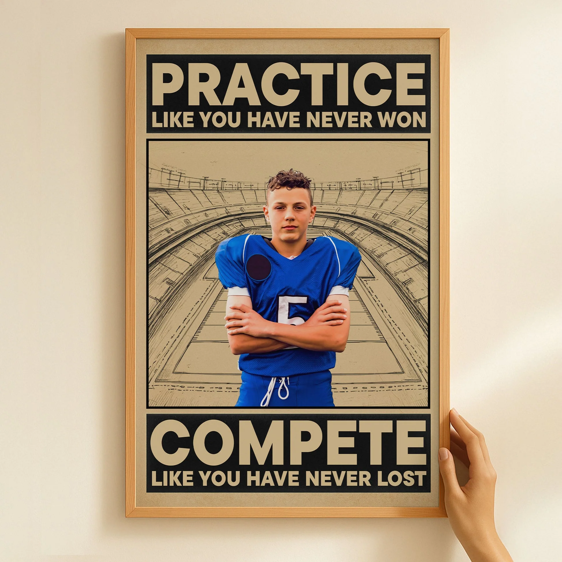 American Football Practice Like You Have Never Won - Personalized Photo Poster Gift - Image 2