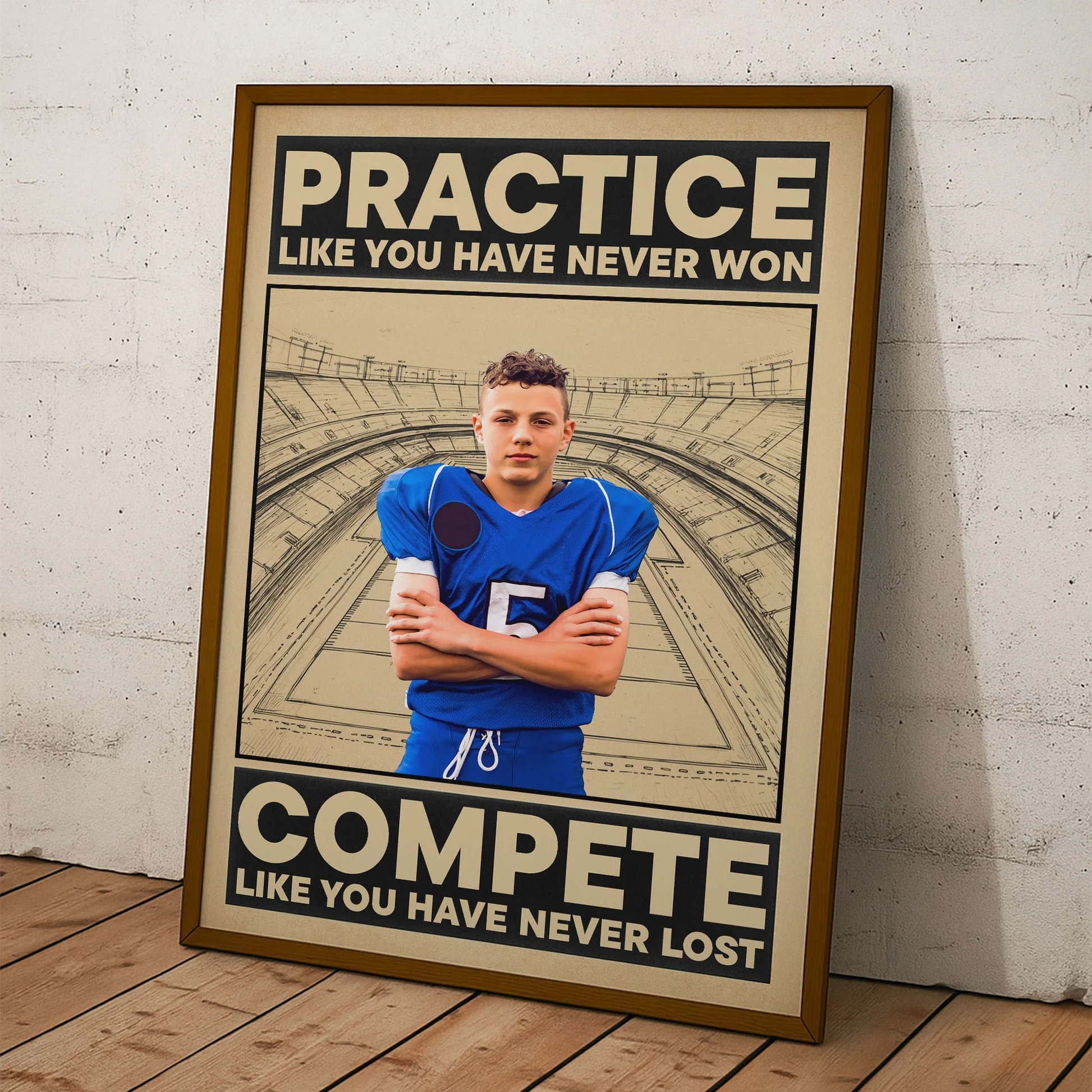 American Football Practice Like You Have Never Won - Personalized Photo Poster Gift - Image 4