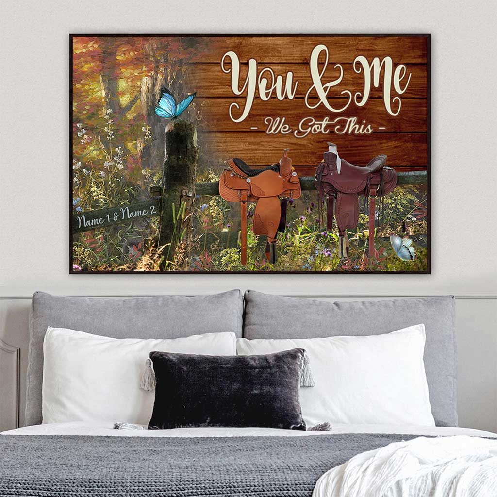 And So Together We Built A Life We Love Horse Saddle - Personalized Couple Poster Canvas Print - Image 3