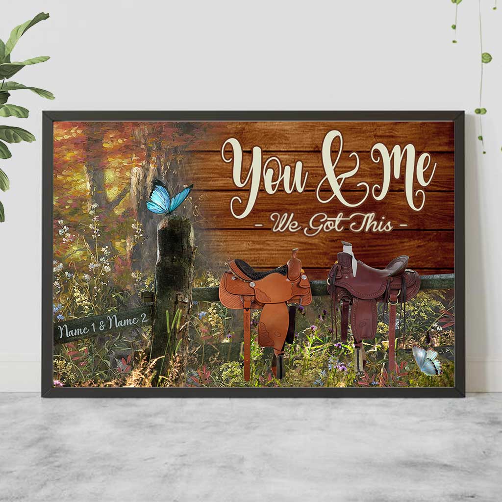 And So Together We Built A Life We Love Horse Saddle - Personalized Couple Poster Canvas Print - Image 4