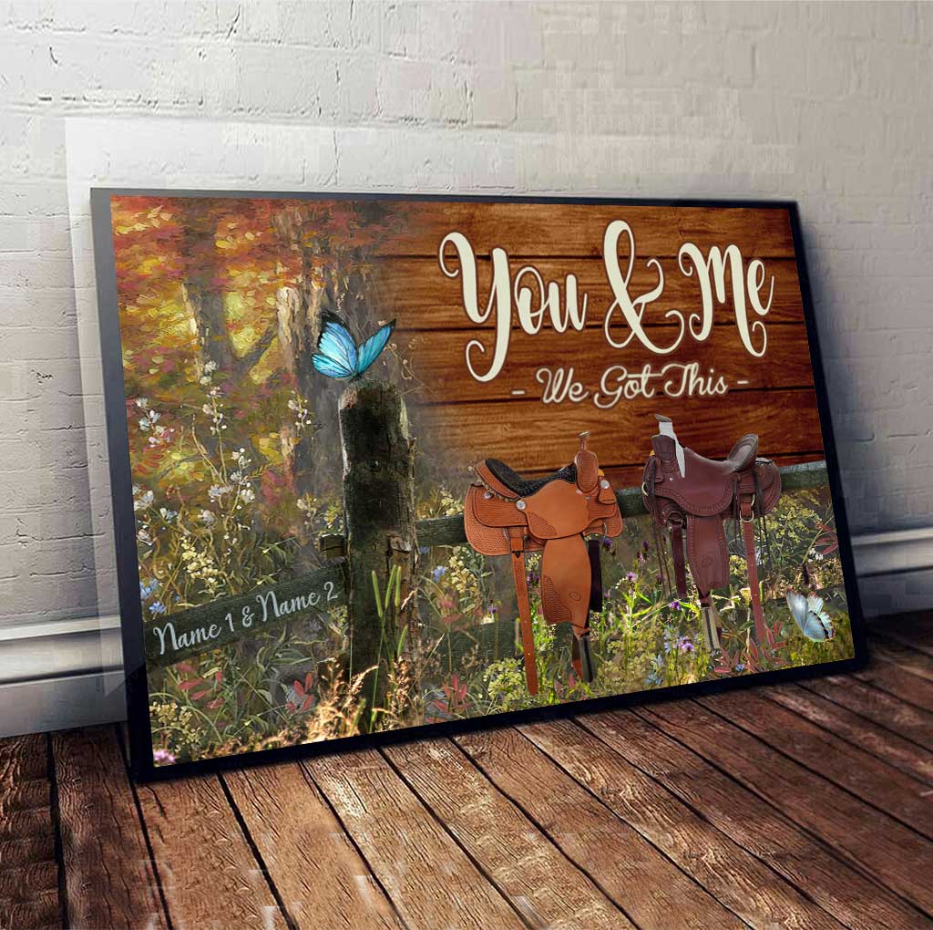 And So Together We Built A Life We Love Horse Saddle - Personalized Couple Poster Canvas Print - Image 5