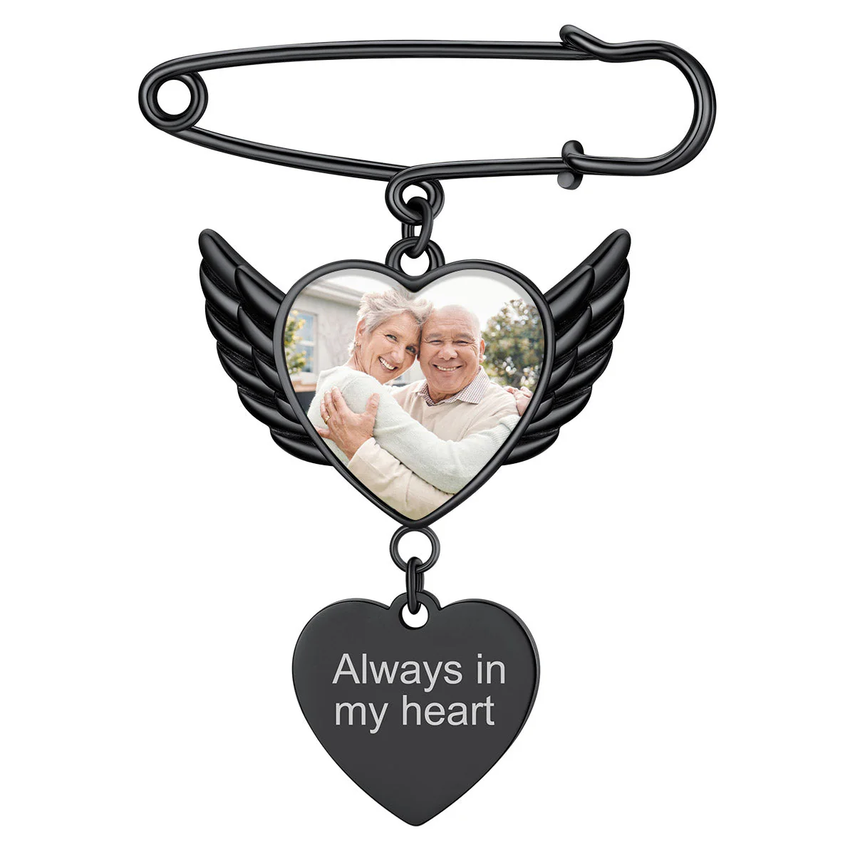 Personalized Angel Wing Wedding Bouquet Heart Picture Charms Brooch Pins - Image 10