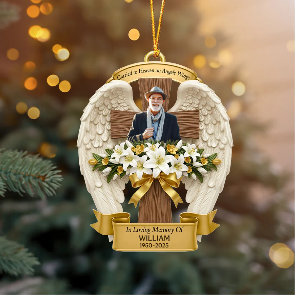 Angel Wings Christmas Ornament Personalized Photo Gifts For Heaven - Image 2