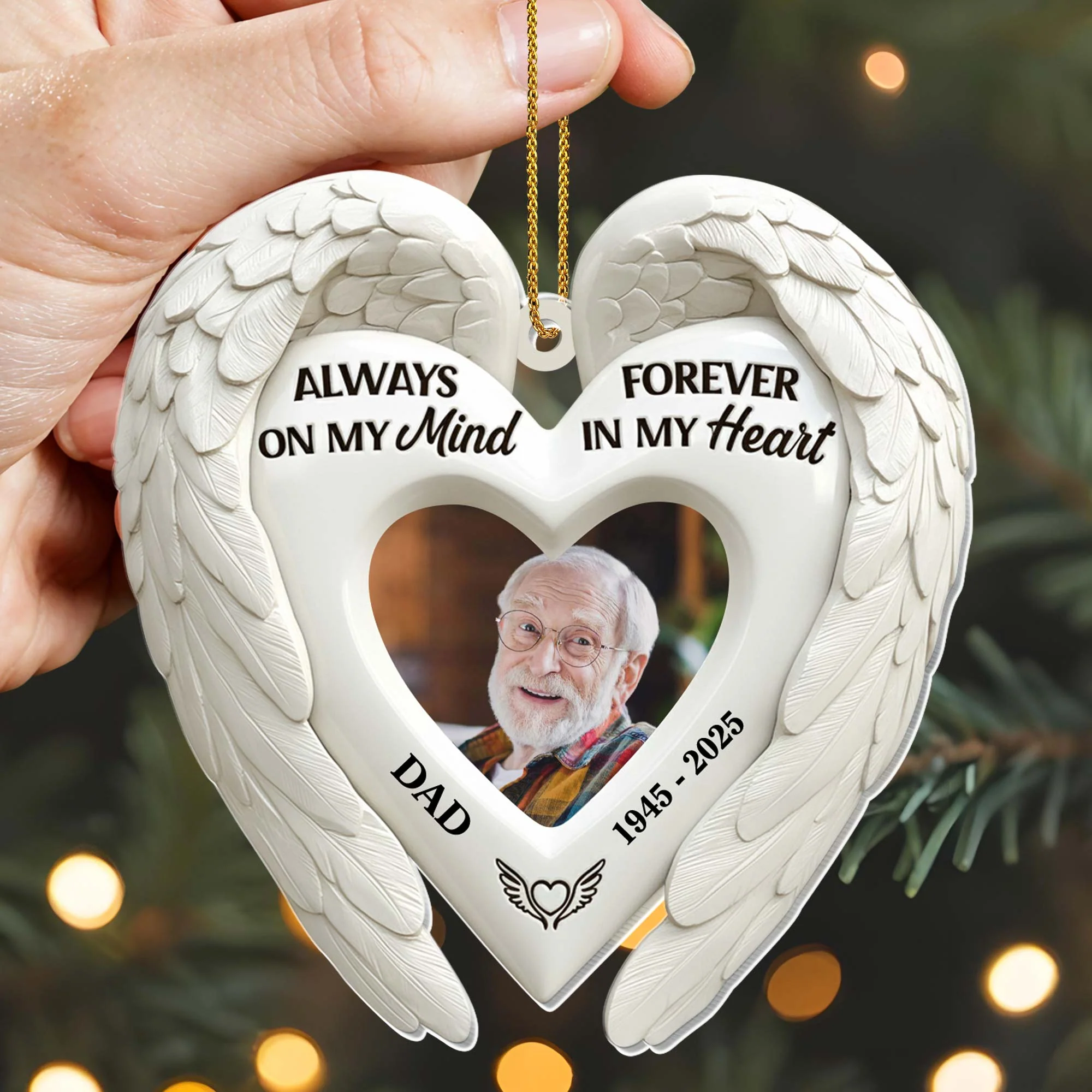 Angel Wings Memorial Personalized Acrylic Ornament - Image 5