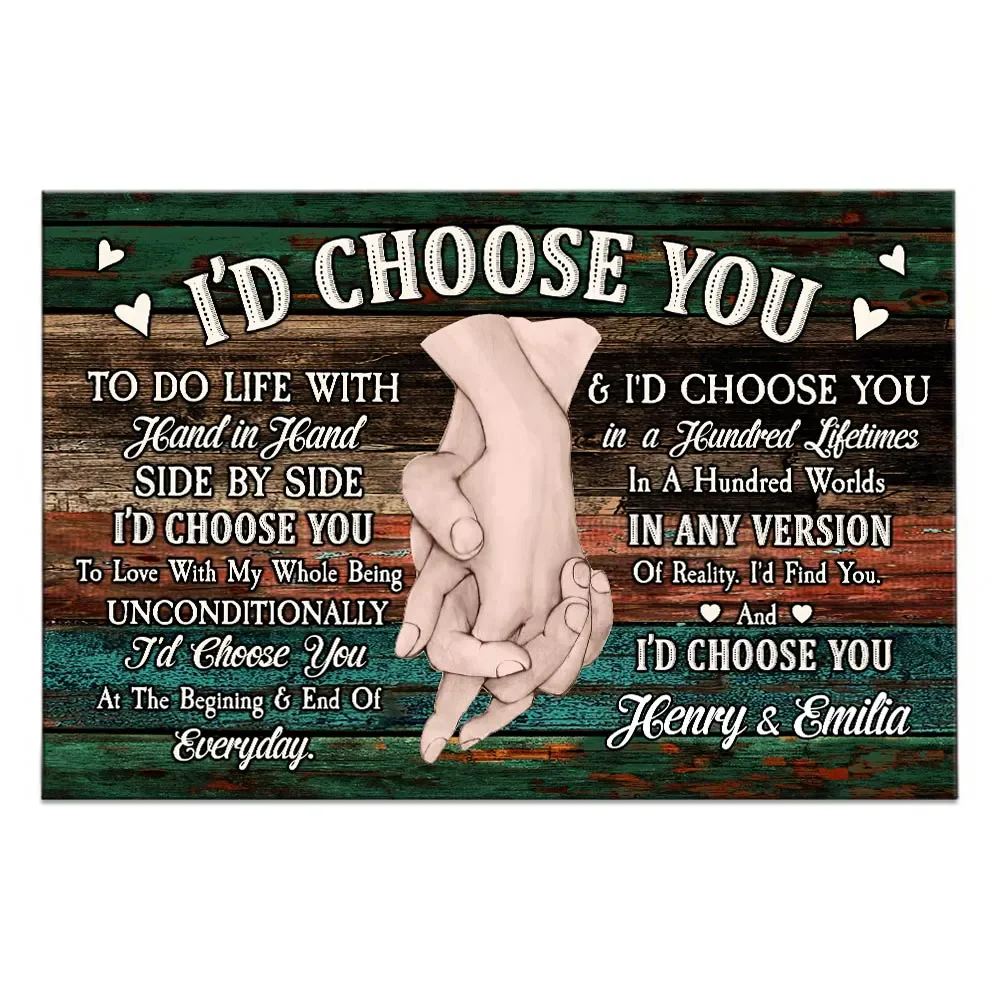 Anniversary Gift For Couples For Him For Her I Choose You Personalized Canvas/Poster - Image 6