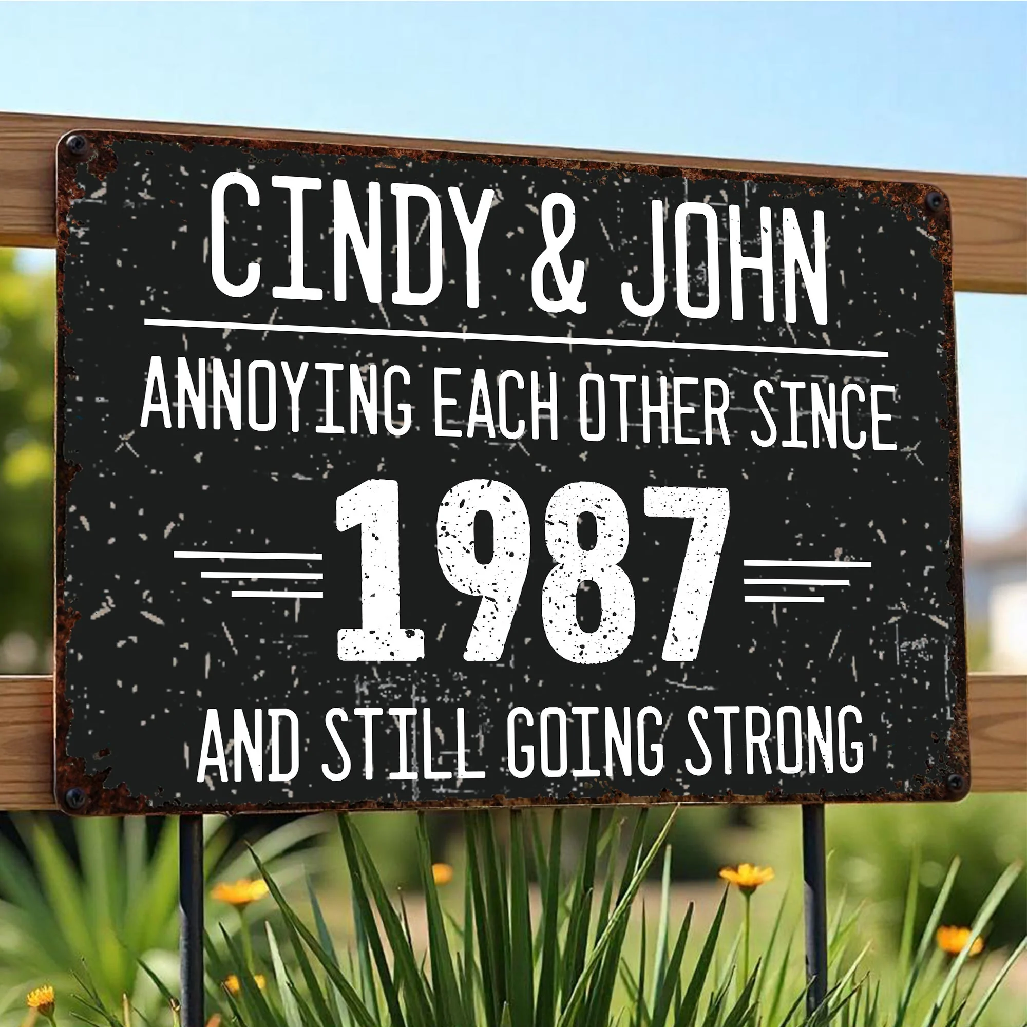 Annoying Each Other Since And Still Going Strong Rustic Sign,Personalized Metal Sign - Image 3