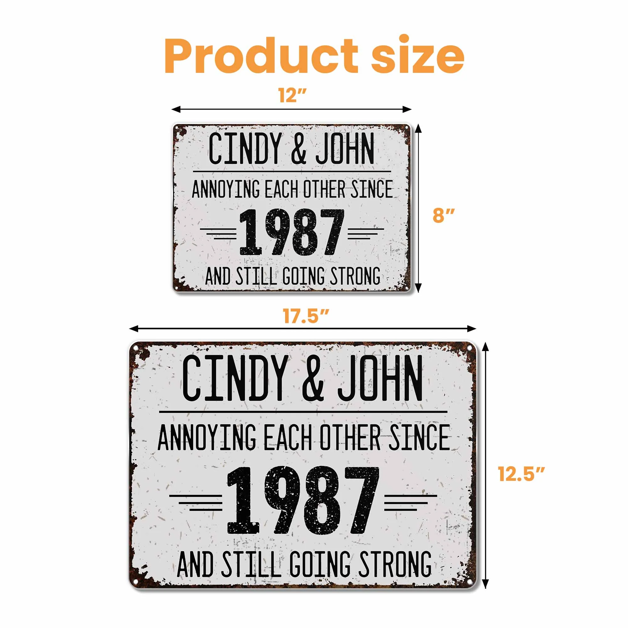 Annoying Each Other Since And Still Going Strong Rustic Sign,Personalized Metal Sign - Image 6