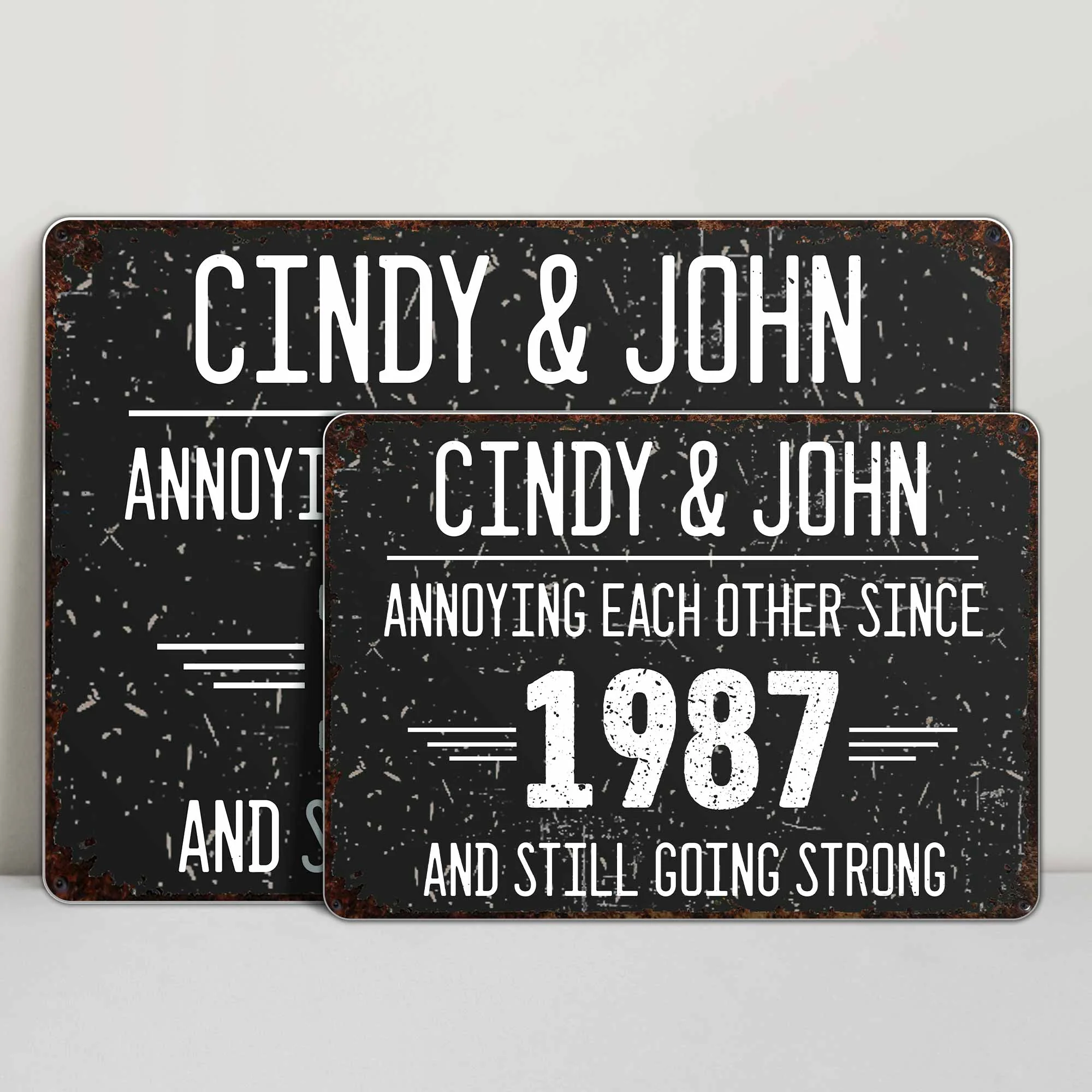 Annoying Each Other Since And Still Going Strong Rustic Sign,Personalized Metal Sign - Image 8