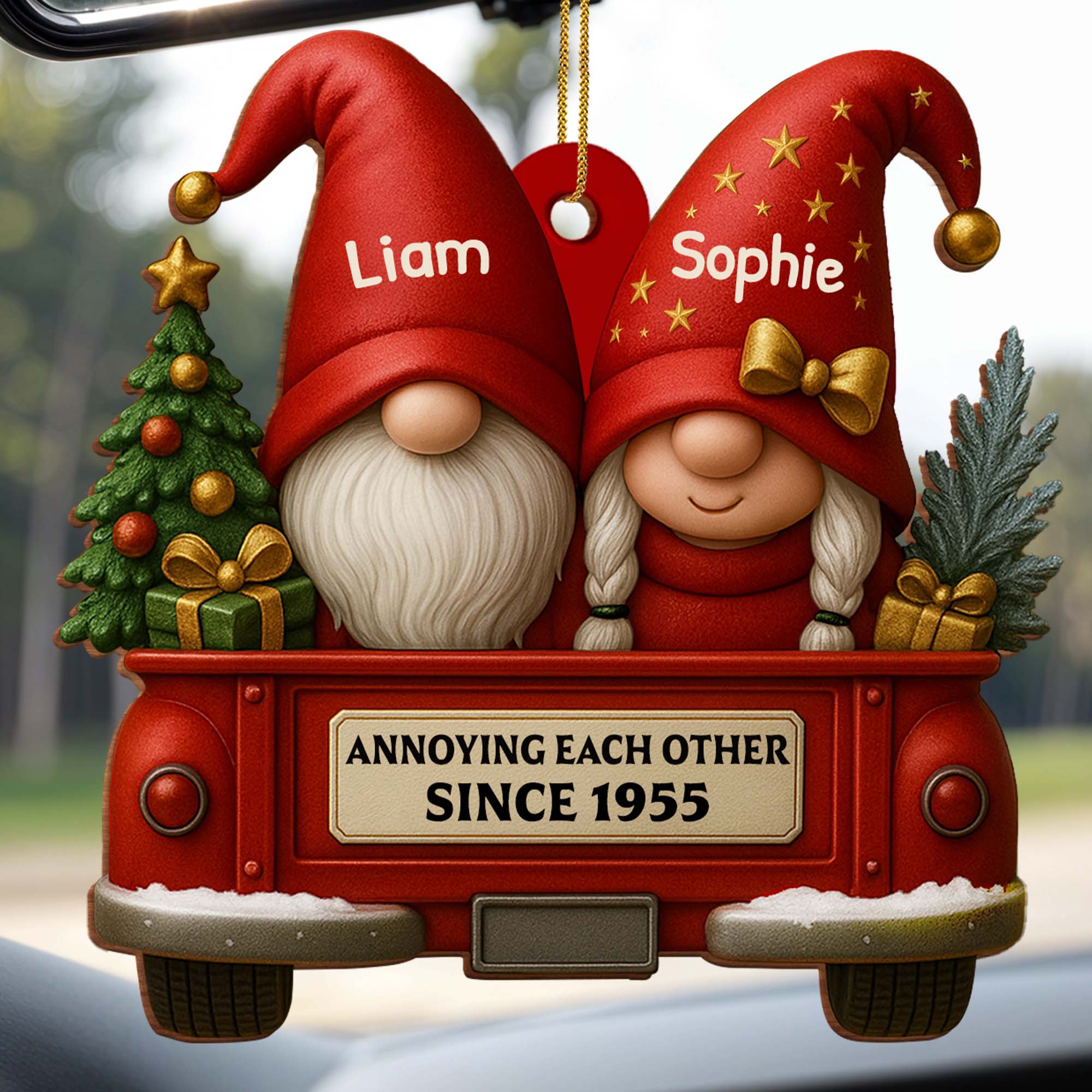 Annoying Each Other Since, Couples And Vintage Truck Personalized Ornament - Image 2