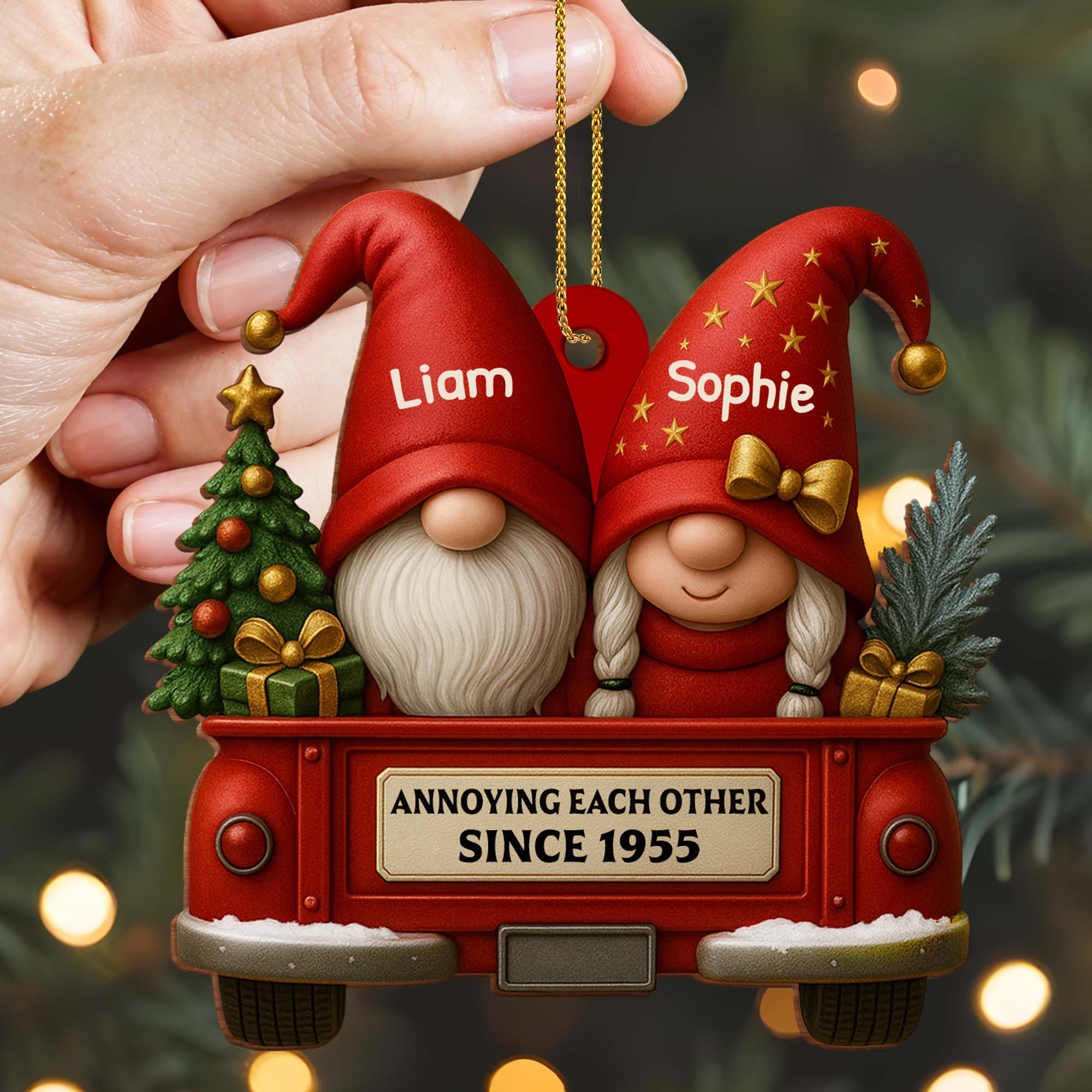 Annoying Each Other Since, Couples And Vintage Truck Personalized Ornament - Image 5