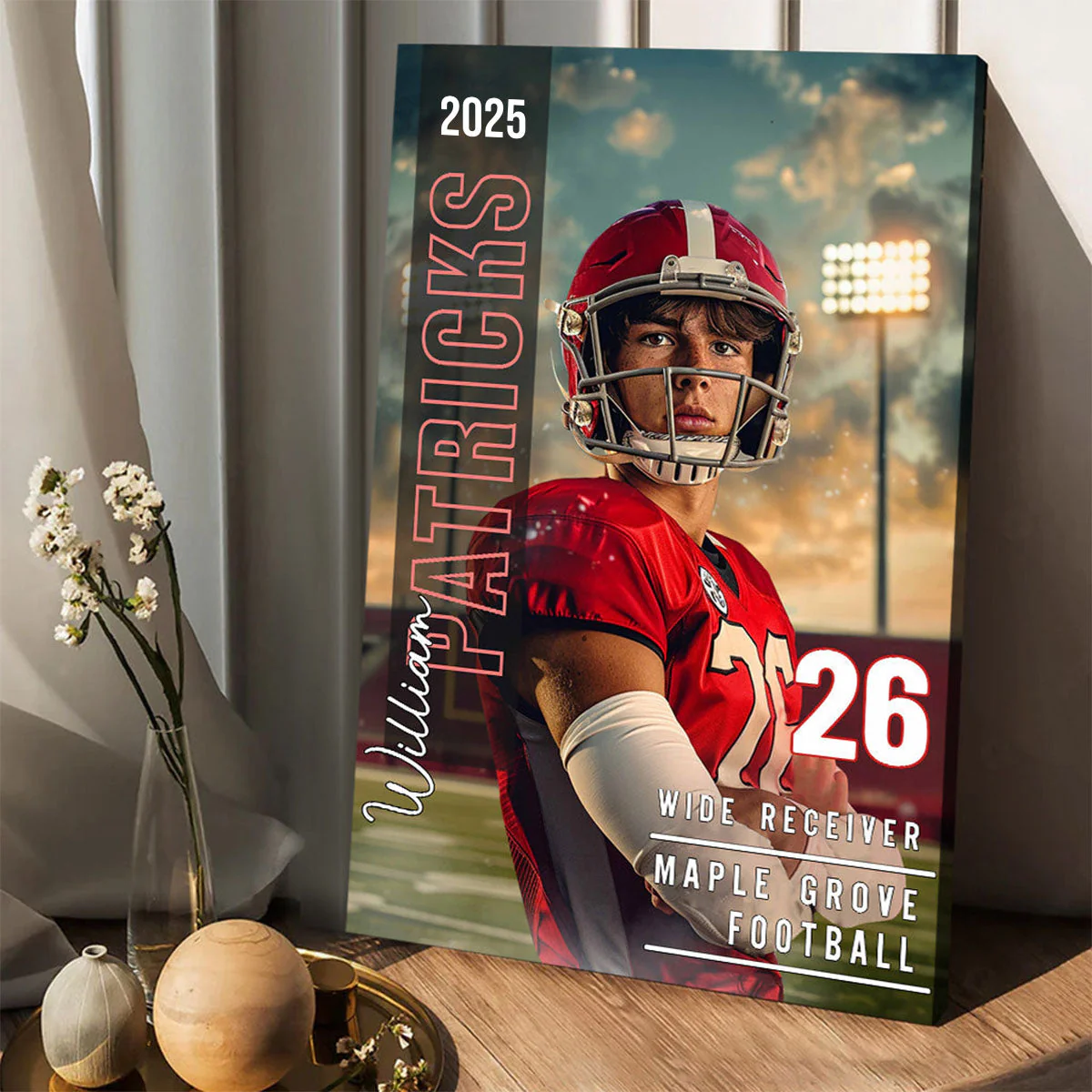 Any Sport, Name, Postion, Number, Team - Personalized Football Canvas And Poster - Image 3