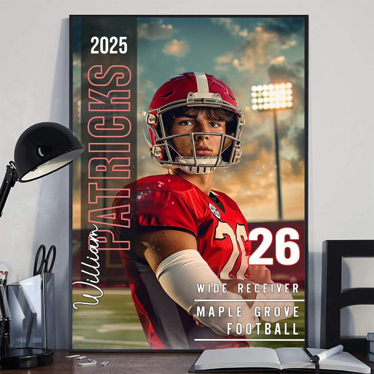 Any Sport, Name, Postion, Number, Team - Personalized Football Canvas And Poster - Image 4