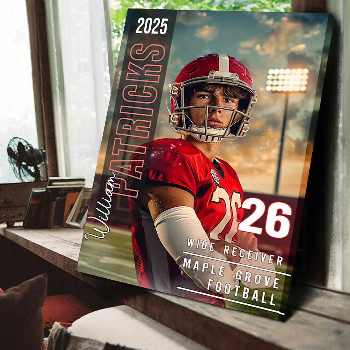 Any Sport, Name, Postion, Number, Team - Personalized Football Canvas And Poster - Image 5