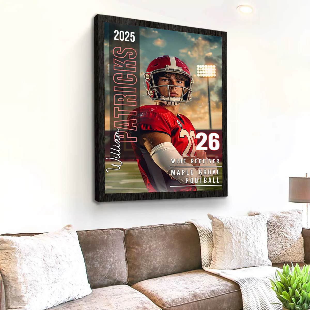 Any Sport, Name, Postion, Number, Team - Personalized Football Canvas And Poster - Image 6