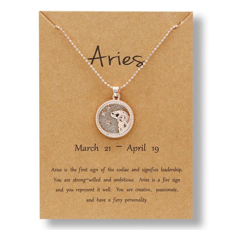 Aries-12 Constellation Zodiac Sign Necklace - Image 2