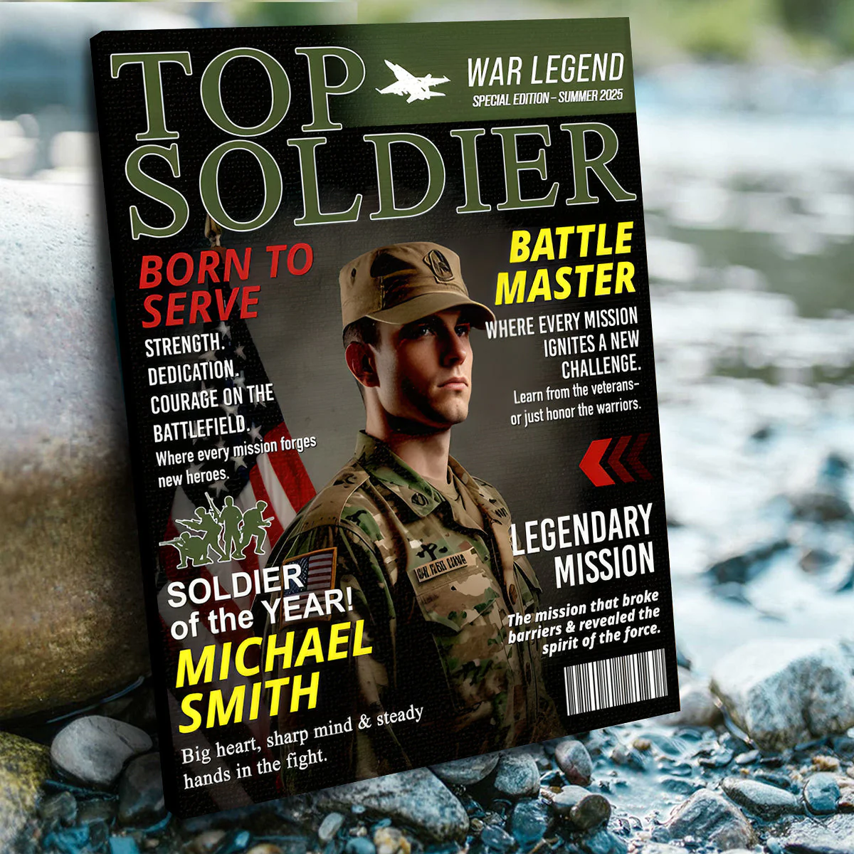 Army Gift Soldier Custom Magazine Cover, Personalized Solider Magazine Cover, Army Retirement Gift for Navy Marine Air Force, Army Gift for Him - Image 4