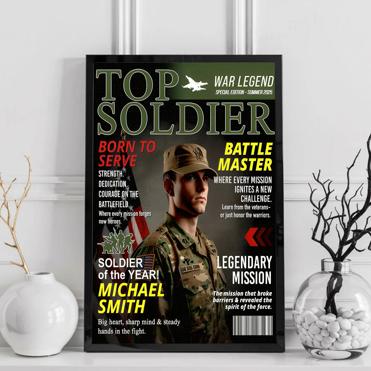 Army Gift Soldier Custom Magazine Cover, Personalized Solider Magazine Cover, Army Retirement Gift for Navy Marine Air Force, Army Gift for Him - Image 5