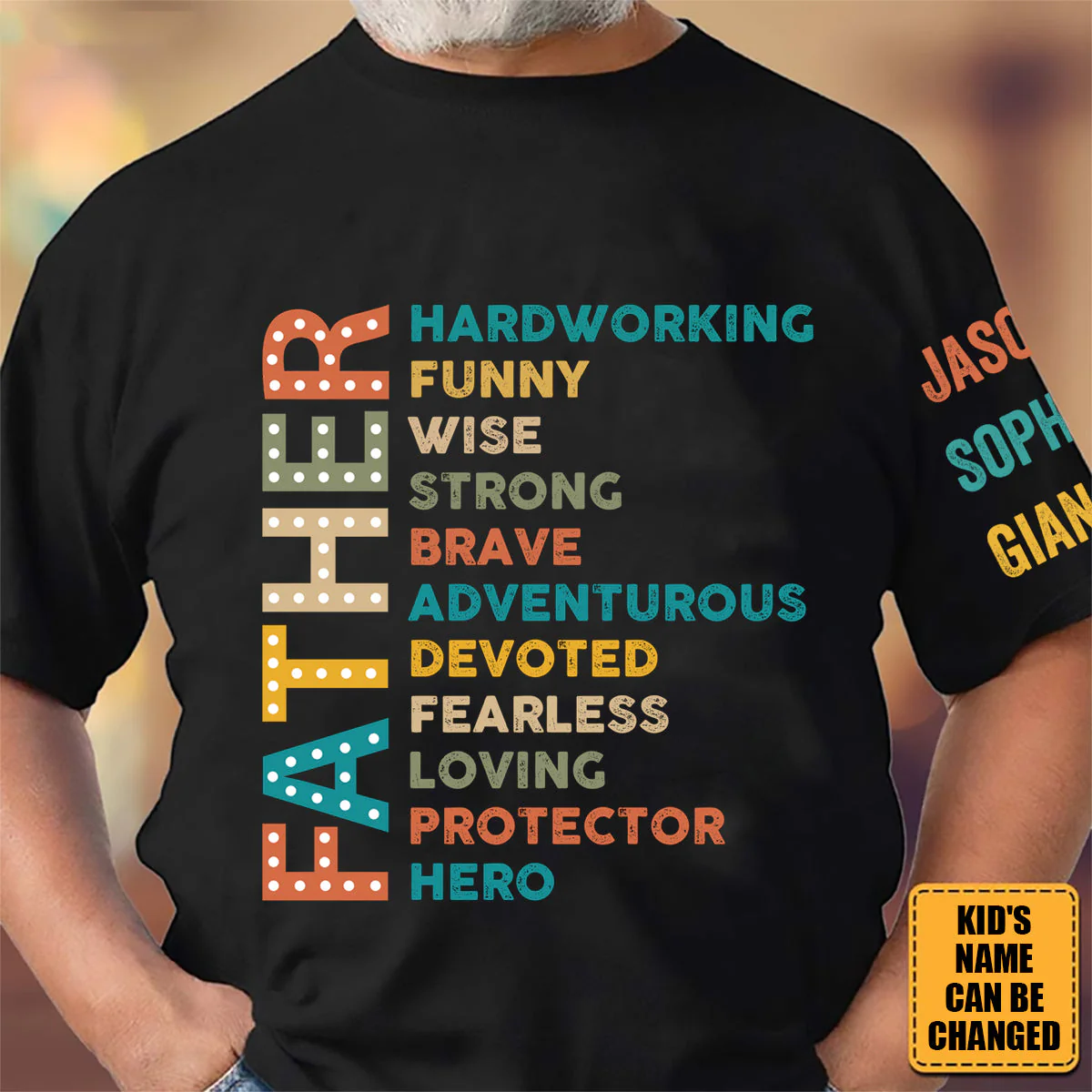Awesome Father - Personalized Pure cotton T-shirt - Image 3