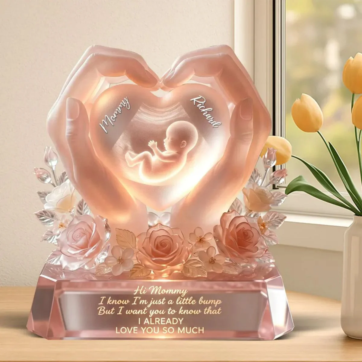 Baby Bump Love Mother Acrylic Plaque - Personalized Gifts For Mothers - Image 3