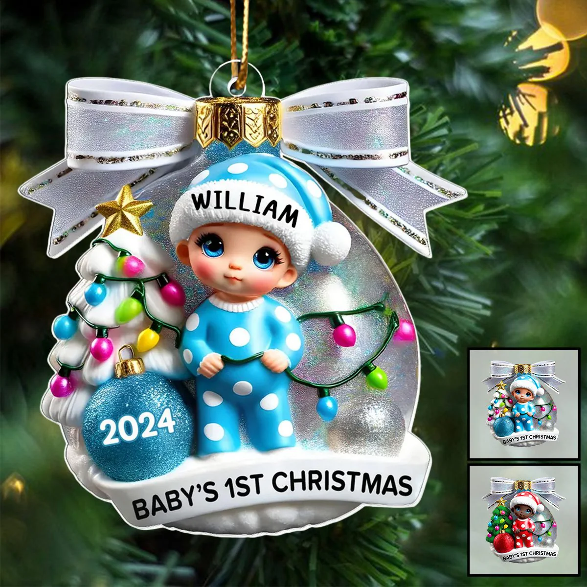 Baby First Christmas Personalized Ornament Gift for Newborn - Image 2