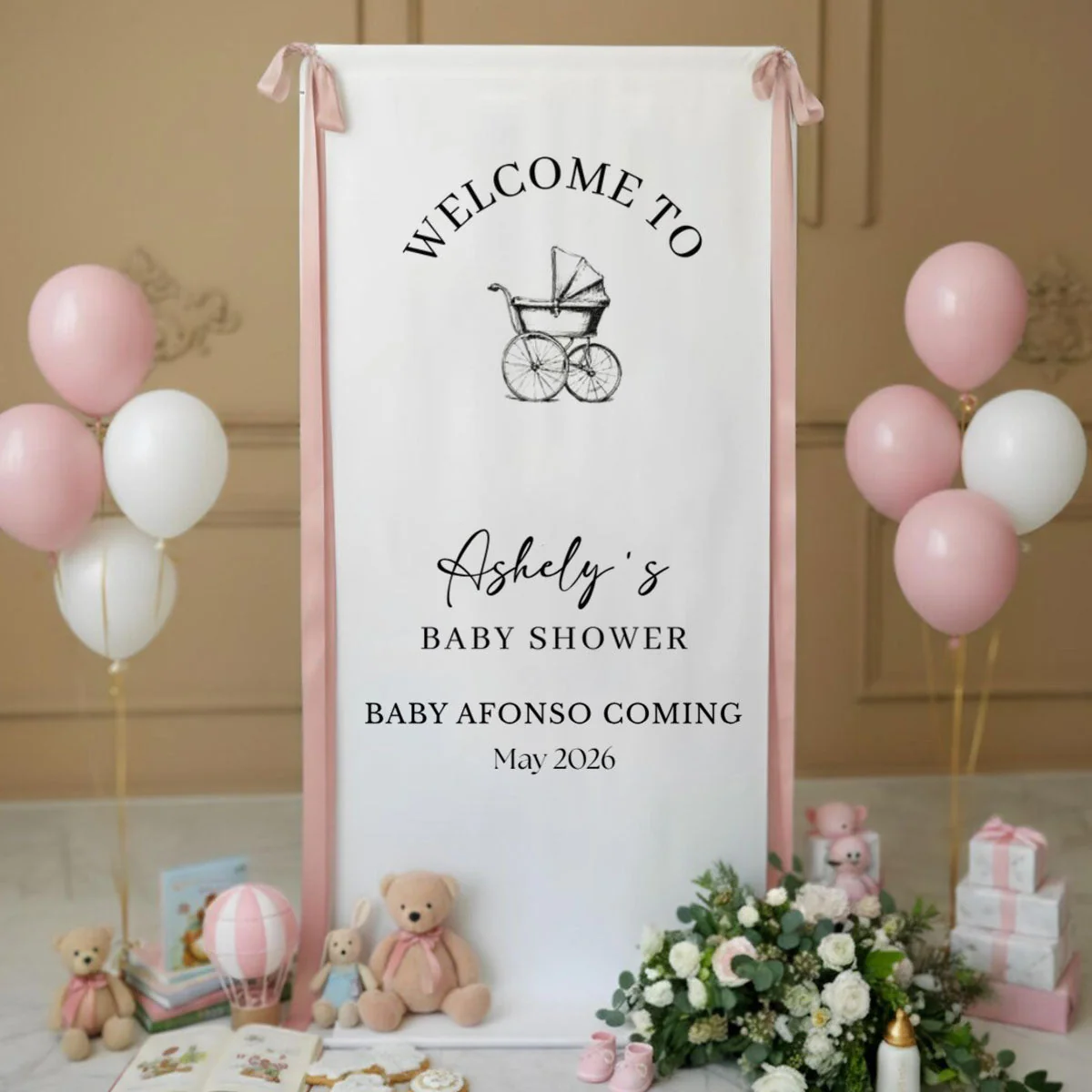 Baby Shower - Personalized Baby Shower Welcome Sign, Oh Baby Welcome Decorations