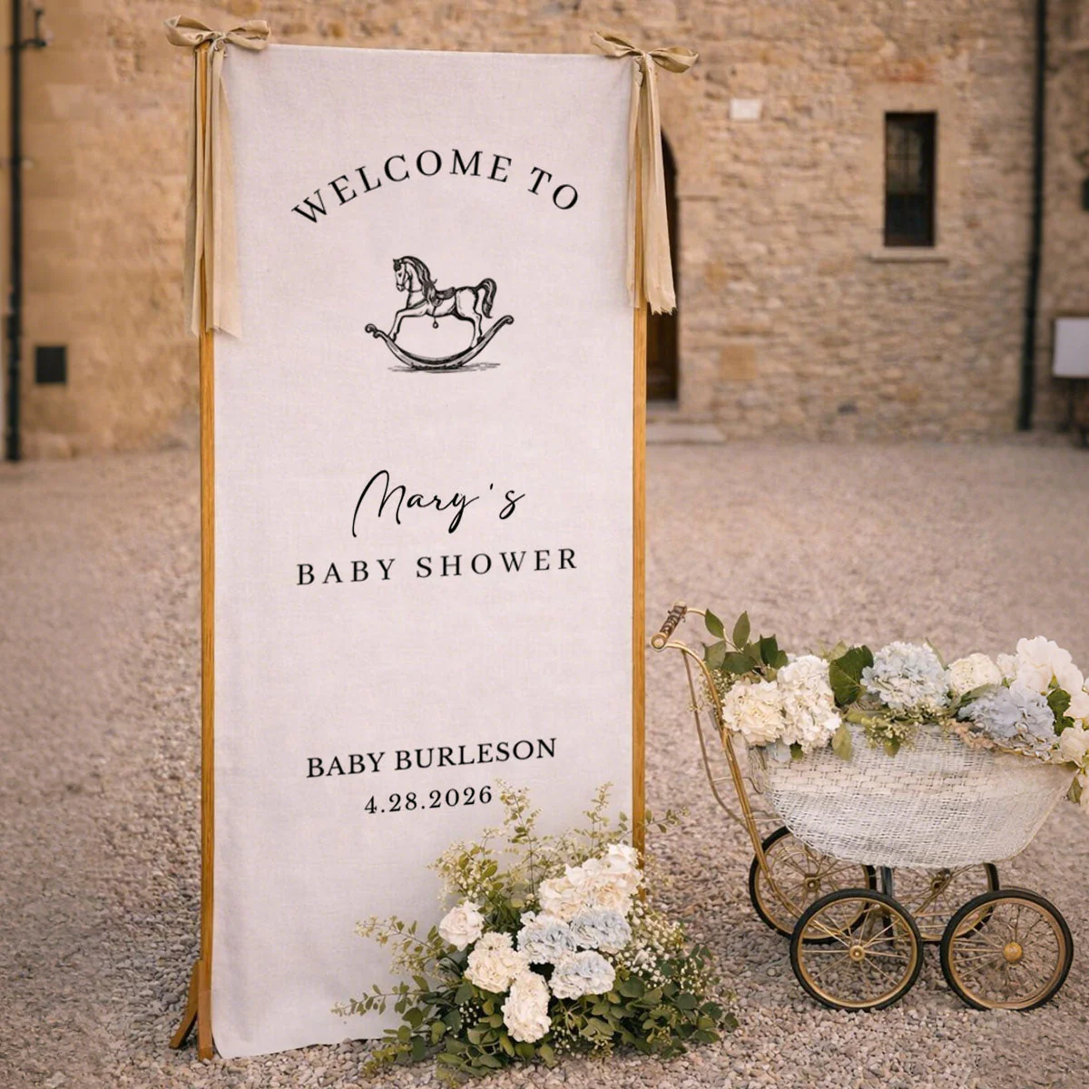 Baby Shower - Personalized Baby Shower Welcome Sign, Oh Baby Welcome Decorations - Image 3