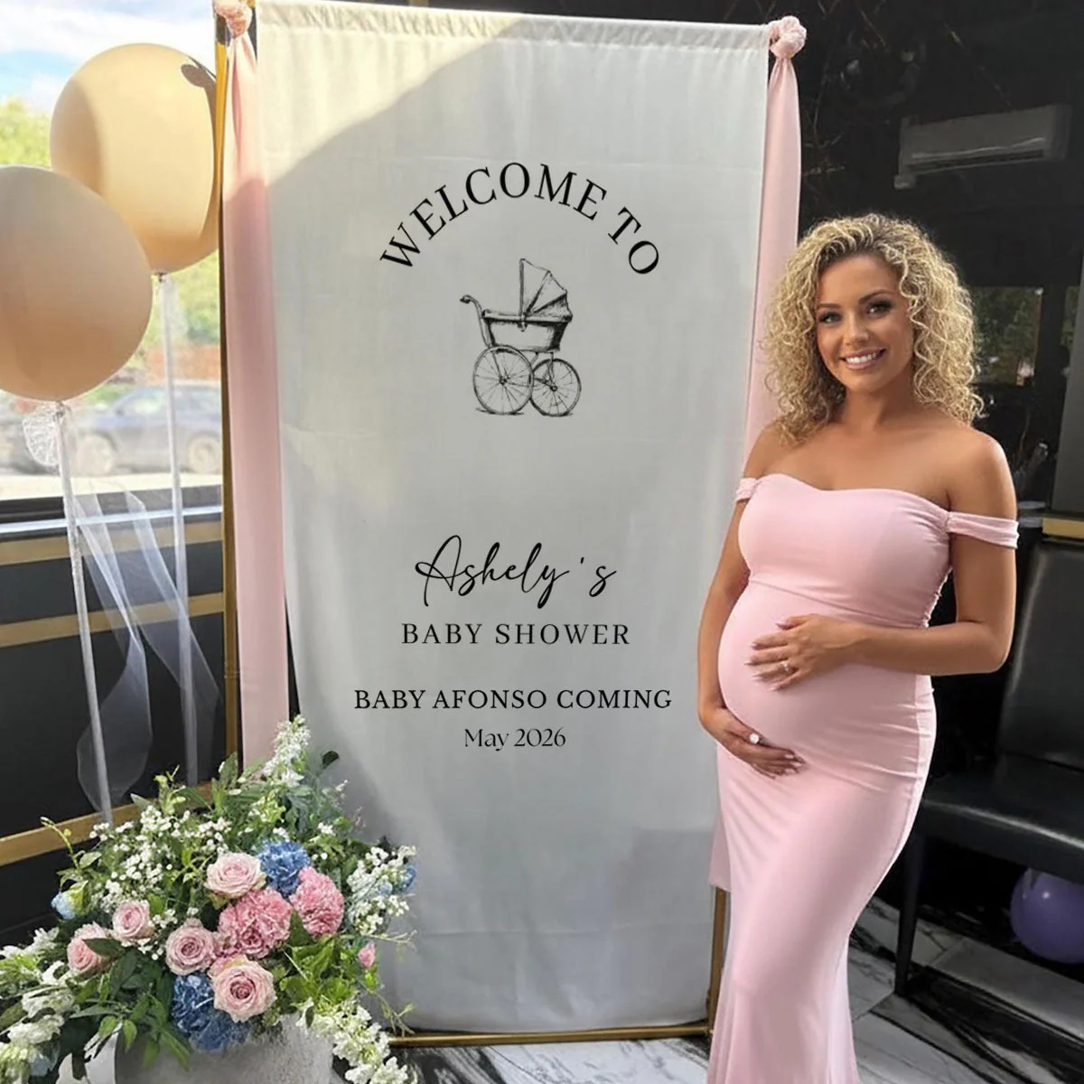 Baby Shower - Personalized Baby Shower Welcome Sign, Oh Baby Welcome Decorations - Image 5