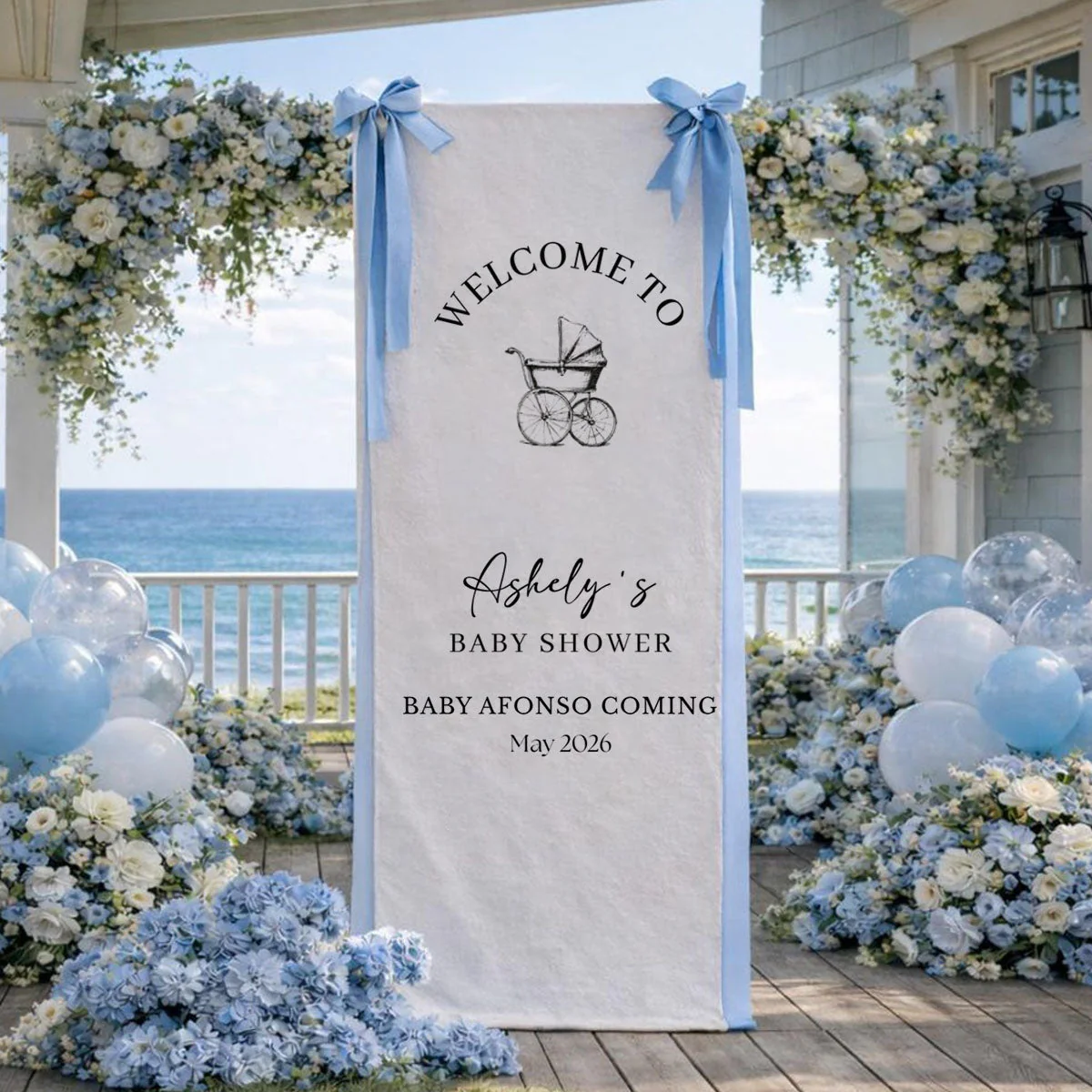 Baby Shower - Personalized Baby Shower Welcome Sign, Oh Baby Welcome Decorations - Image 6
