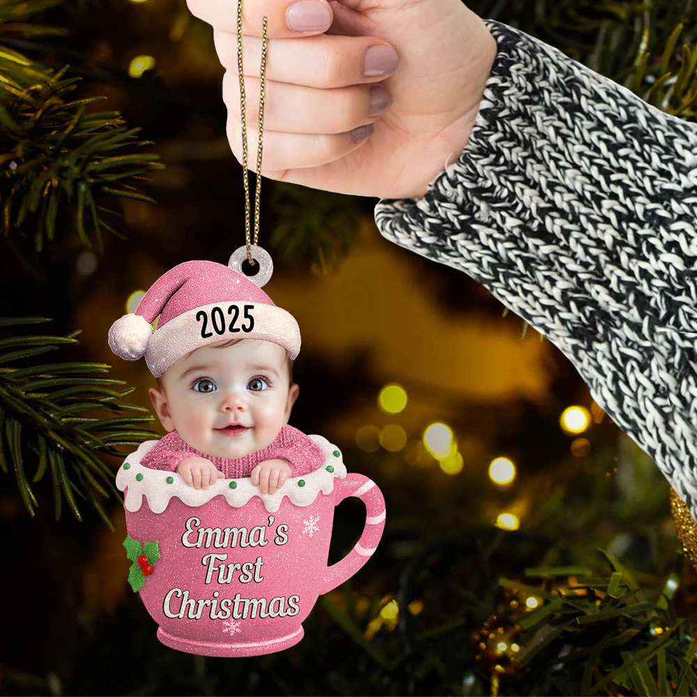 Baby's First Christmas Cup - Personalized Custom Photo Acrylic Ornament - Image 5