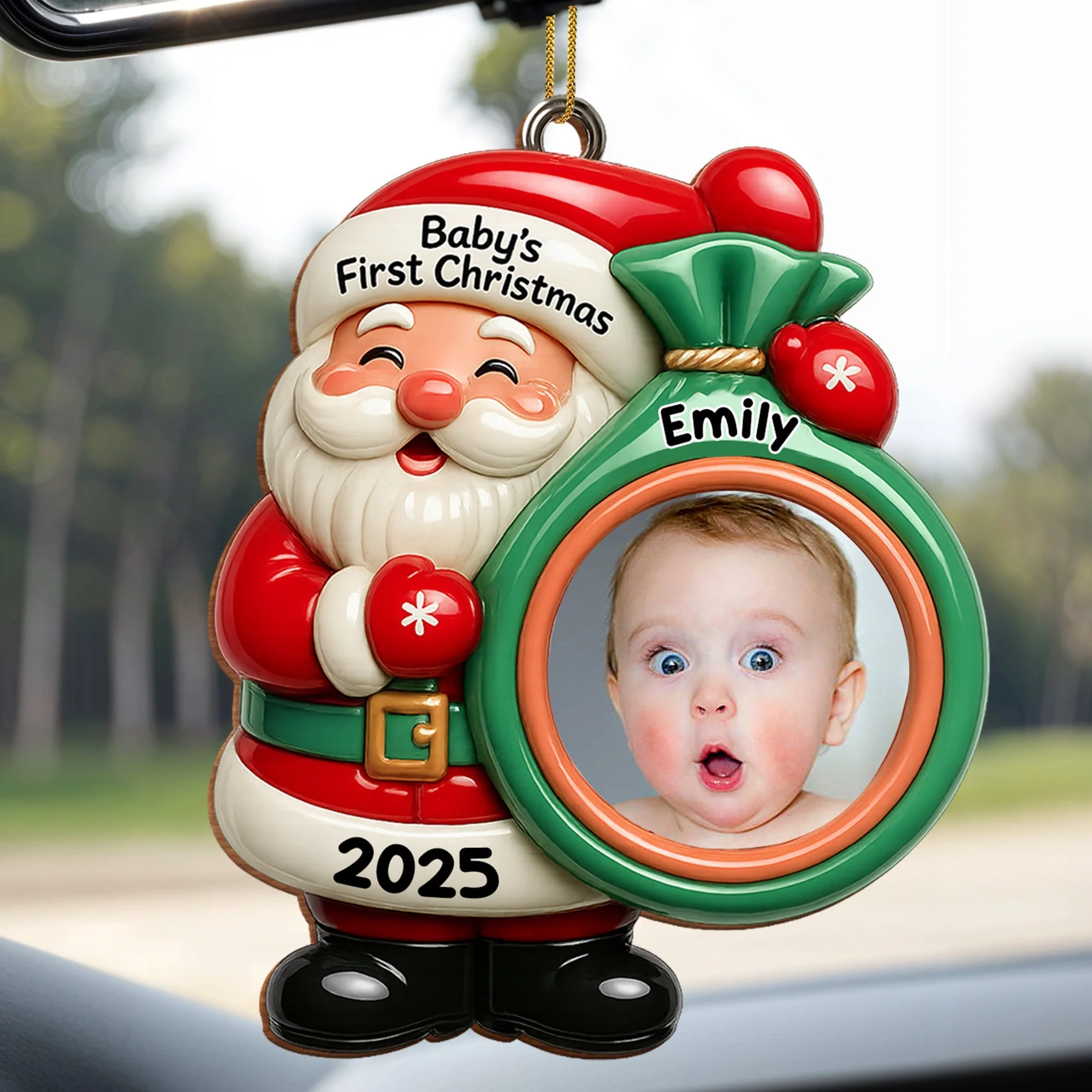 Baby's First Christmas Ornament, Custom Photo Wood Ornament - Image 6