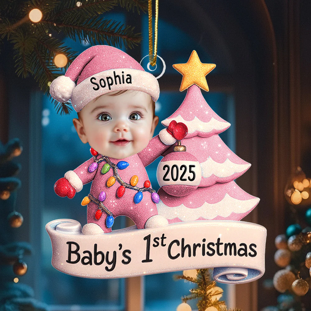 Baby's First Christmas - Personalized Custom Photo Acrylic Ornament - Image 4