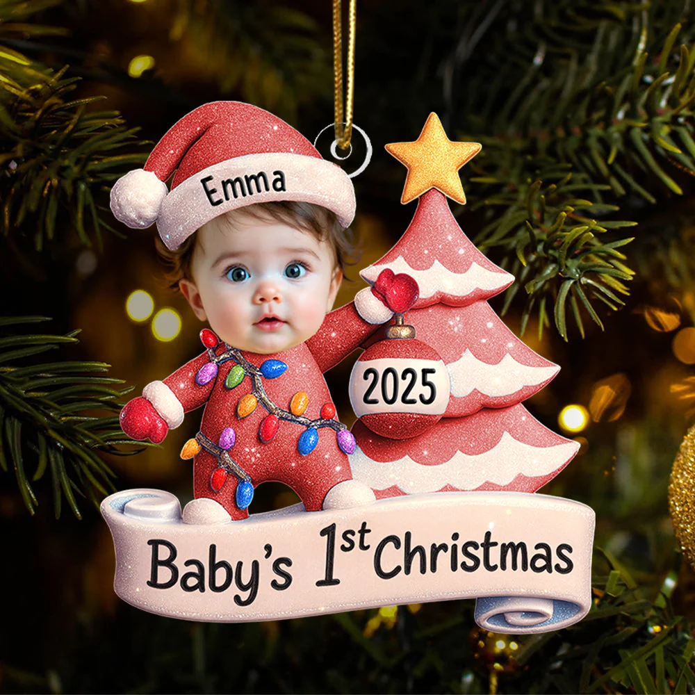 Baby's First Christmas - Personalized Custom Photo Acrylic Ornament - Image 5
