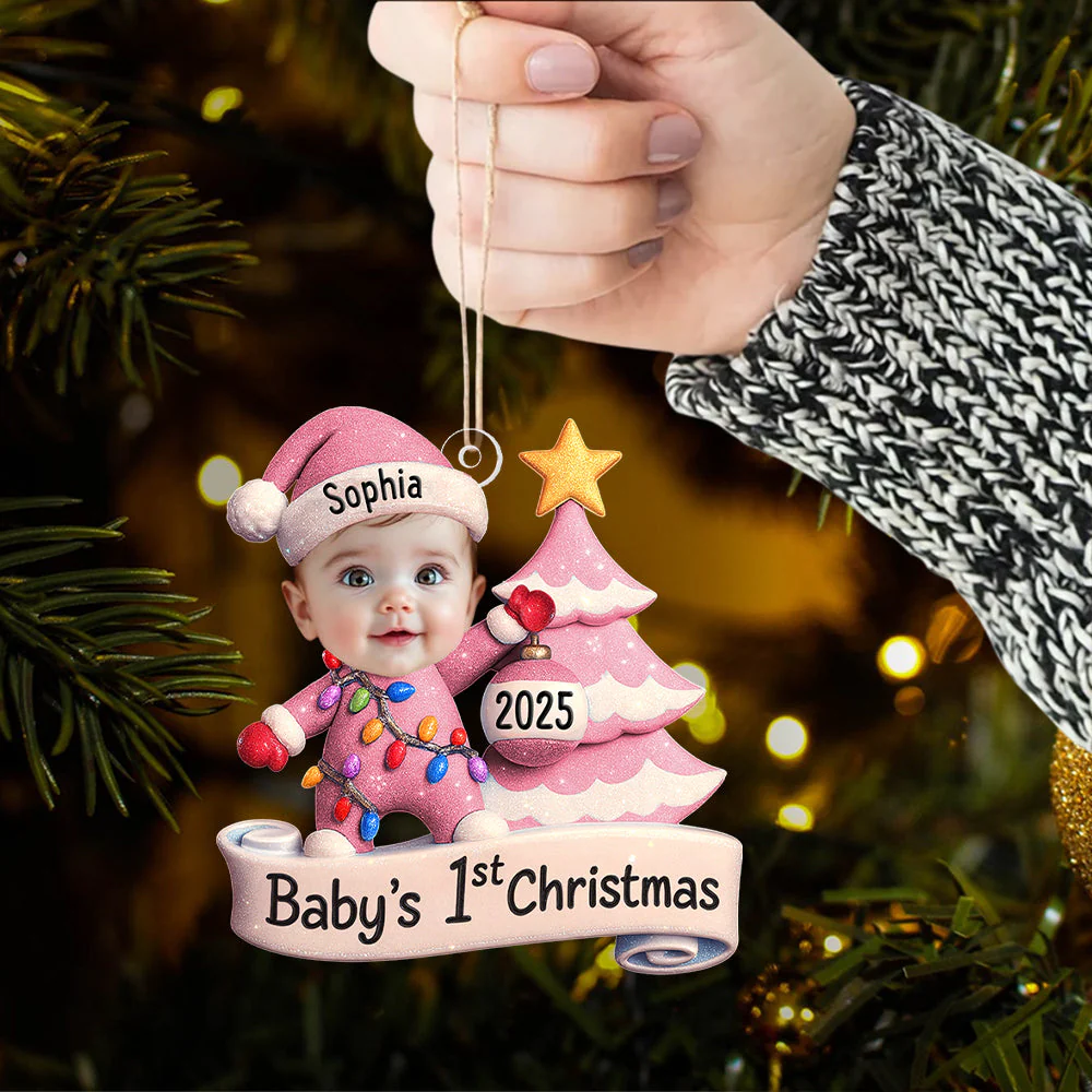 Baby's First Christmas - Personalized Custom Photo Acrylic Ornament - Image 6