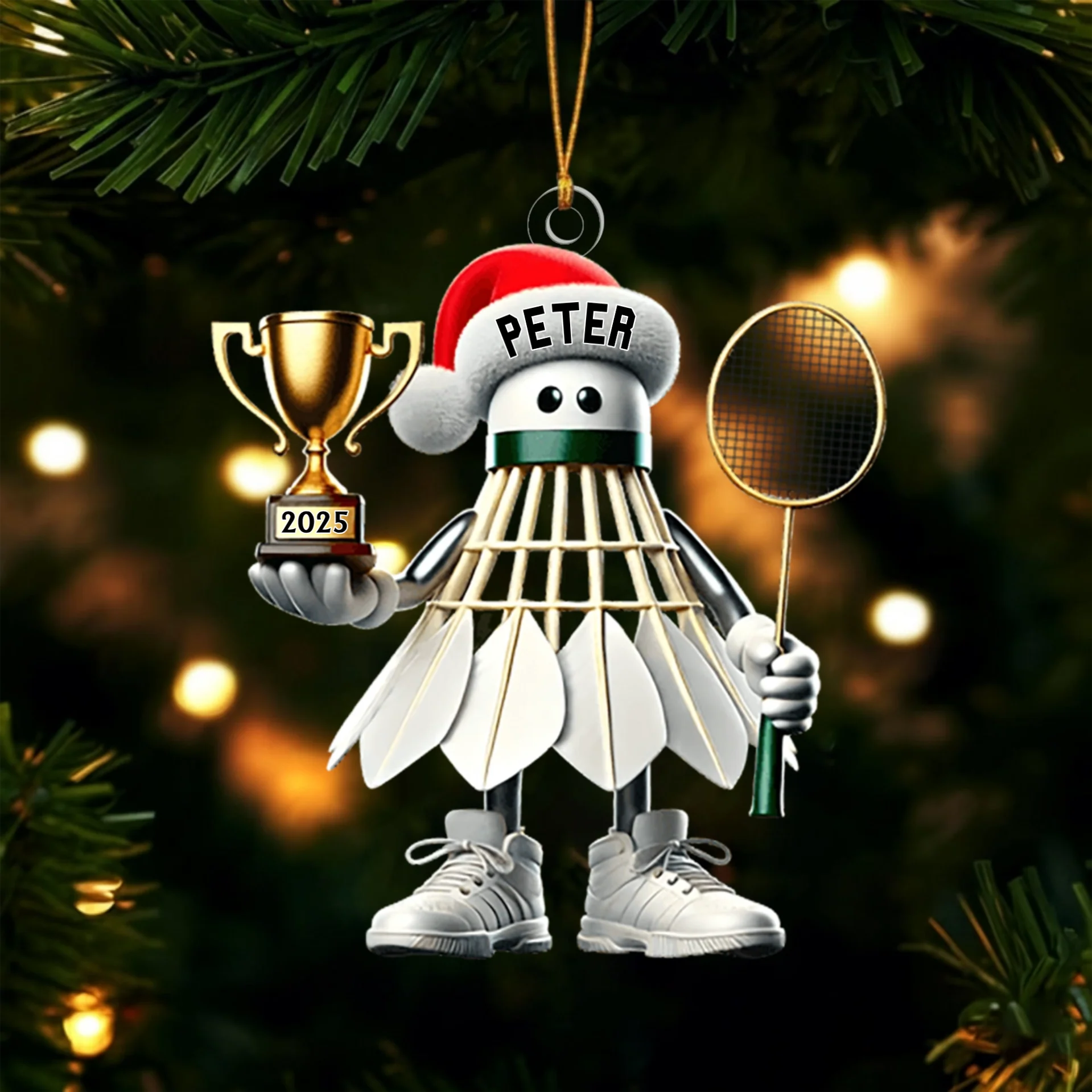 Badminton Lover Christmas Gift - Personalized Badminton Christmas Ornament - Image 2